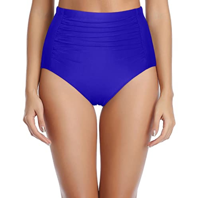 Summer Vacation Bikini Bottoms Ruched Bathing Suit Bottom-Royal Blue