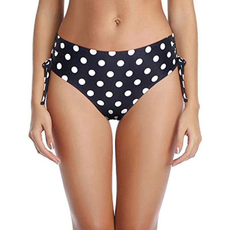 All-Day Comfort Side Tie Bikini Bottom-Black Dot