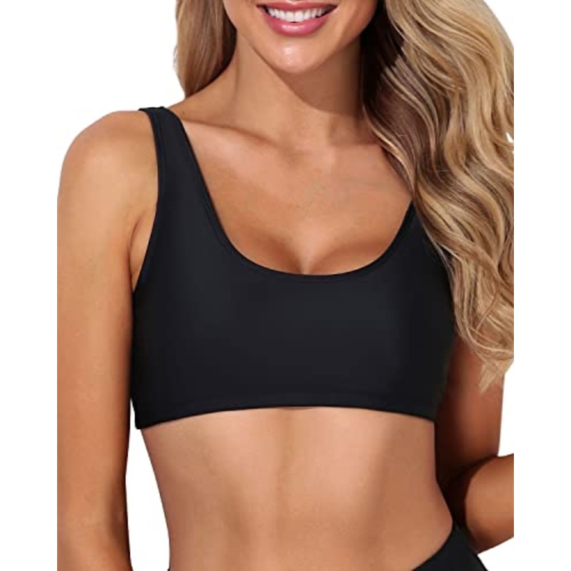 Push Up Tank Bikini Top For Teen Girls-Black
