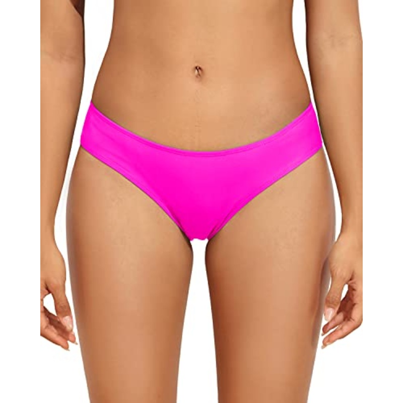 Trendy Women's Full Coverage Bathing Suit Bottom-Neon Pink