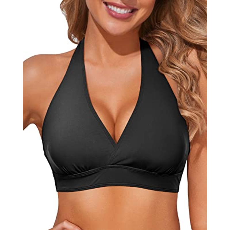 Halter Swimsuit Top Only Women's Push Up Bikini Top