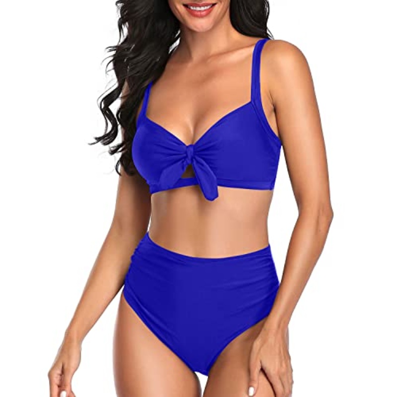 Hawaii Honeymoon Two Piece Bikini Set For Women Bathing Suits-Royal Blue