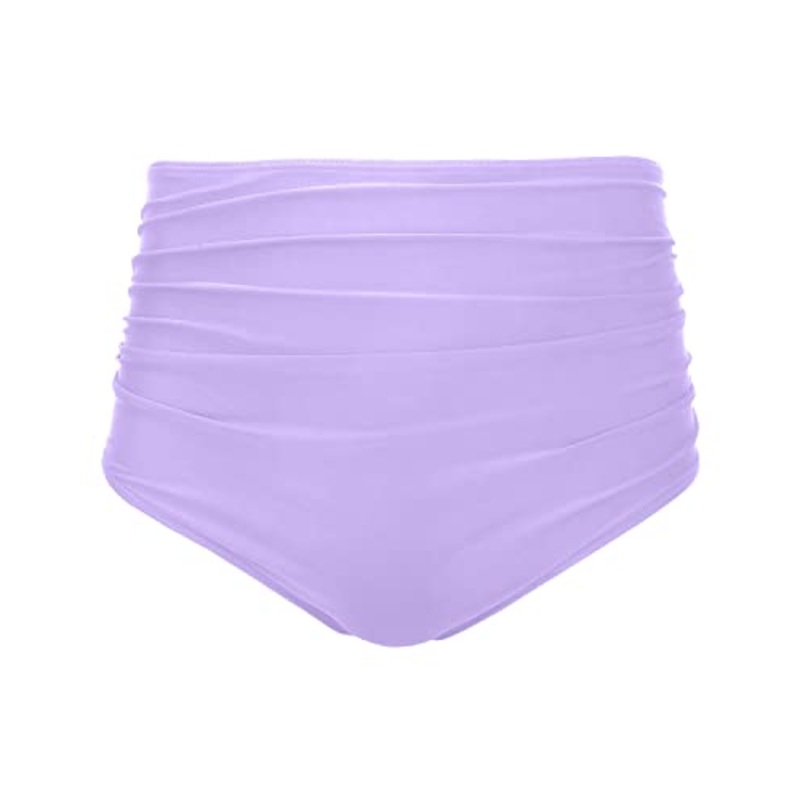 High Waisted Swim Shorts with Retro Ruching and Tankini Briefs for Women