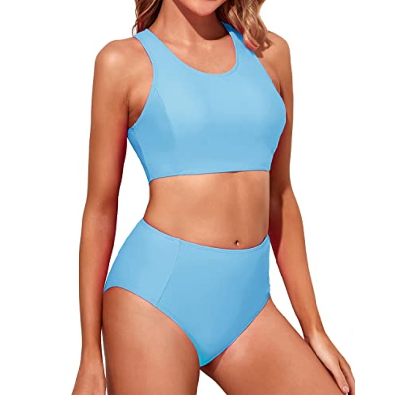 Women's Bathing Suit Bottom Tummy Control Bikini-Blue