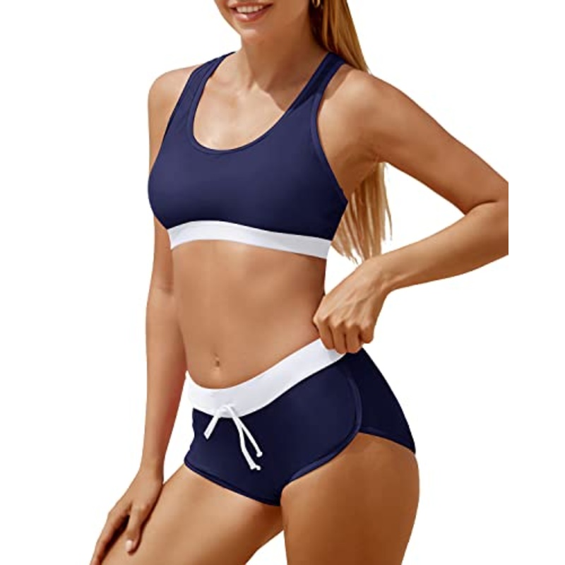 Athletic Swimsuits for Girls Two Piece Sporty Racerback Bikini
