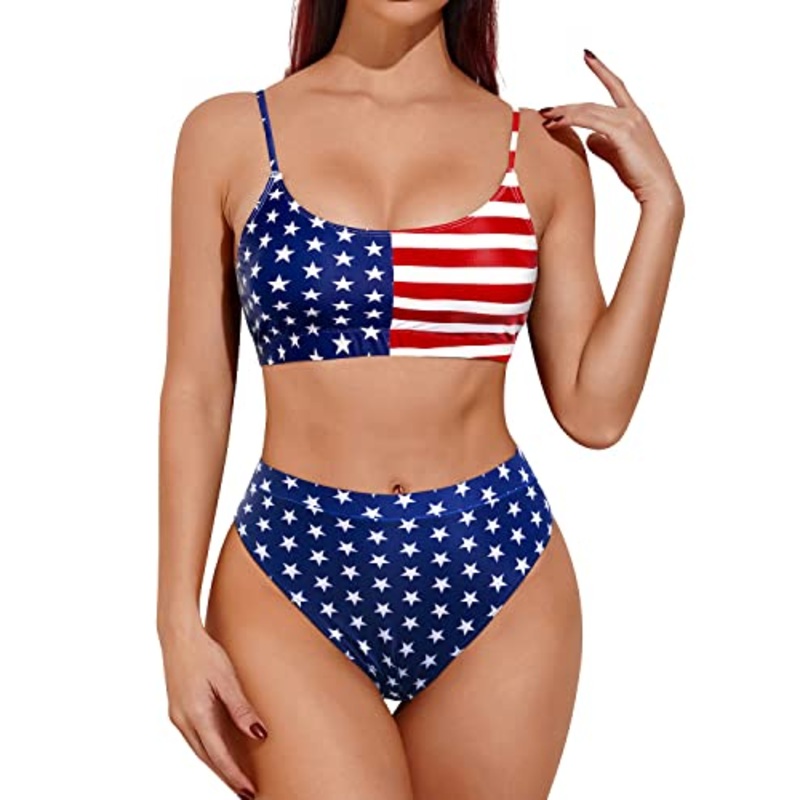 Flattering Sporty Swimwear Women's Two Piece High Waisted Swimsuits