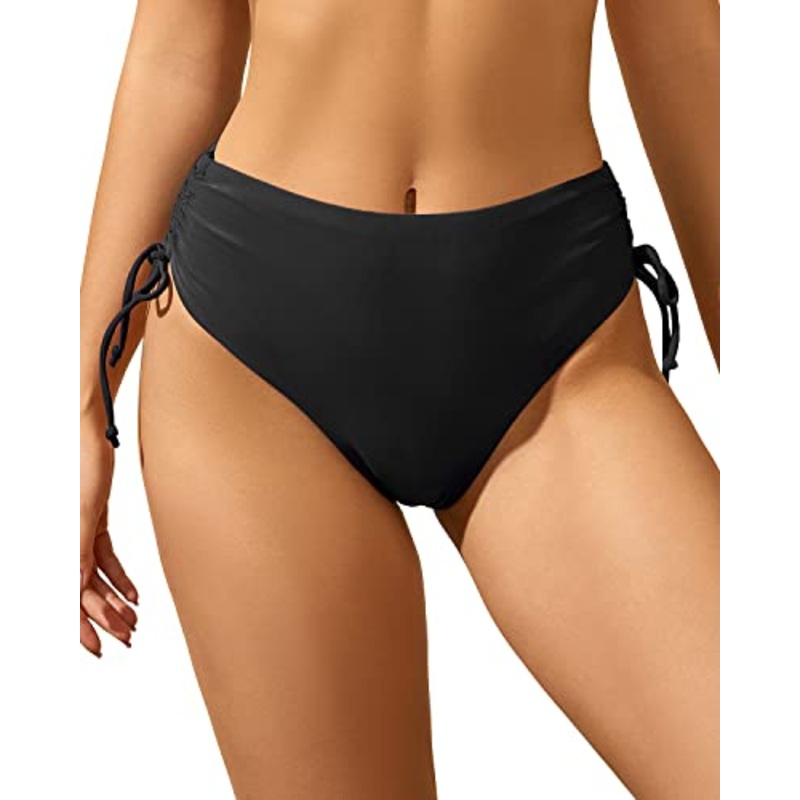 Full Coverage High Cut Bikini Bottom Women's High Waisted Tie Swimwear Bottom