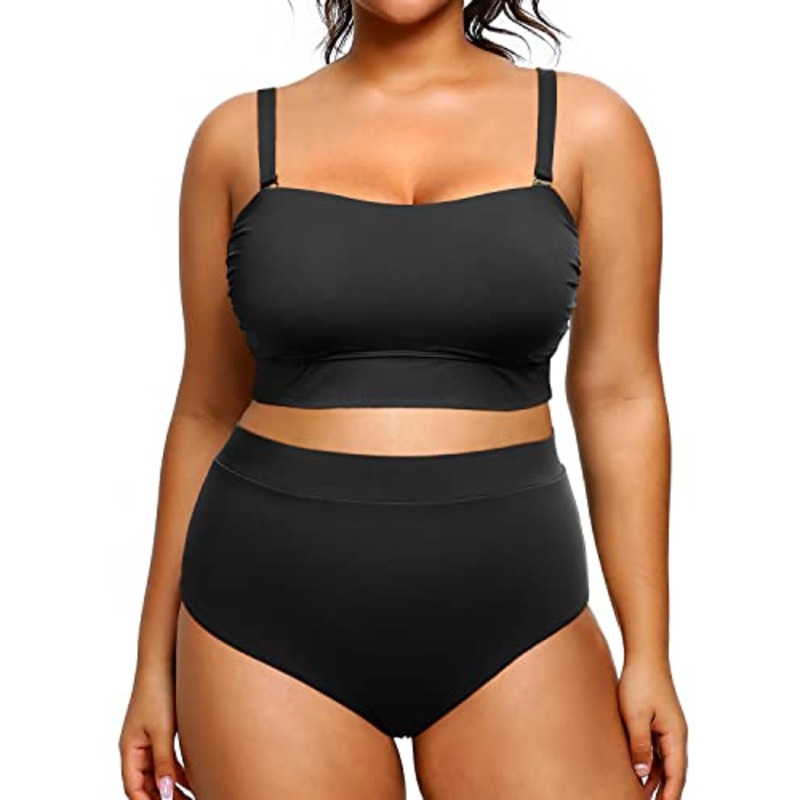 High Neck Two Piece Tummy Control Swimsuit for Women