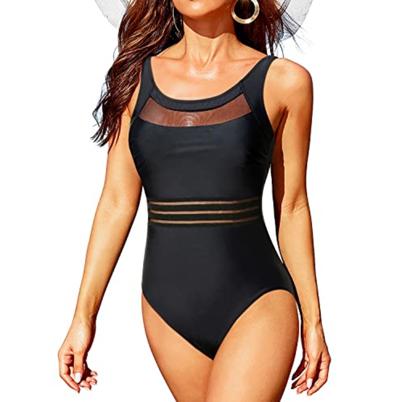 One Piece Slimming swimsuit Sexy Tie Back Tummy Control Swimwear for Women