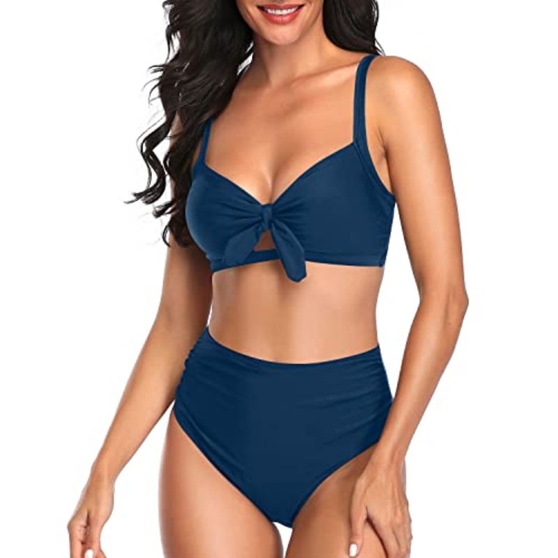 Two Piece Bathing Suits Tummy Control High Waisted Bikini Set for Women