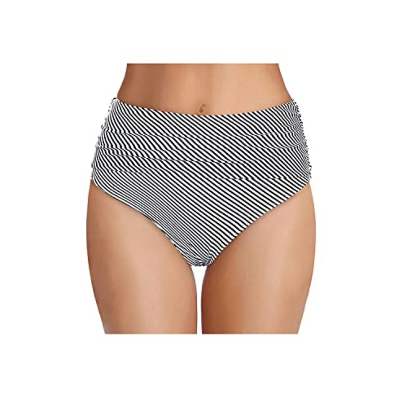Women's High Waisted Bikini Bottom Tummy Control Ruched Bathing Suit Bottom
