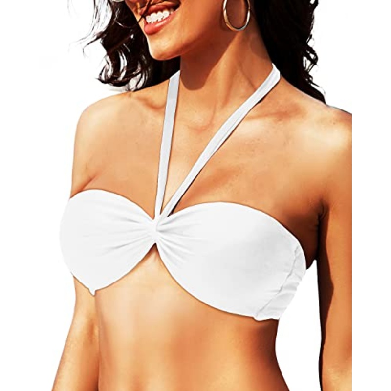 Women's Tie Closure Halter Swimwear Sexy Bandeau Bathing Suits