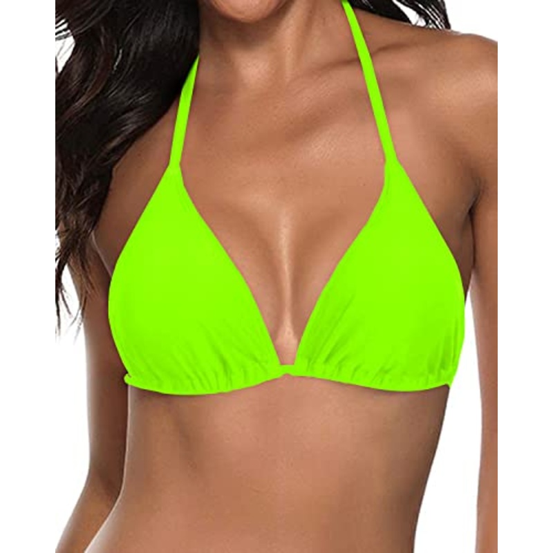Women Triangle Bikini Top String Bathing Suits Top Halter Swimsuit Top