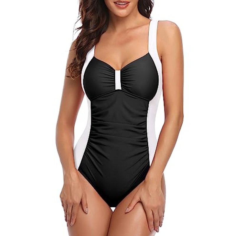 Ruched Slimming One Piece Vintage Swimsuits