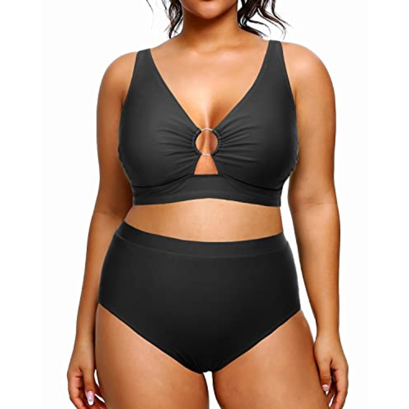 Two Piece Plus Size High Waisted Bikini Sets