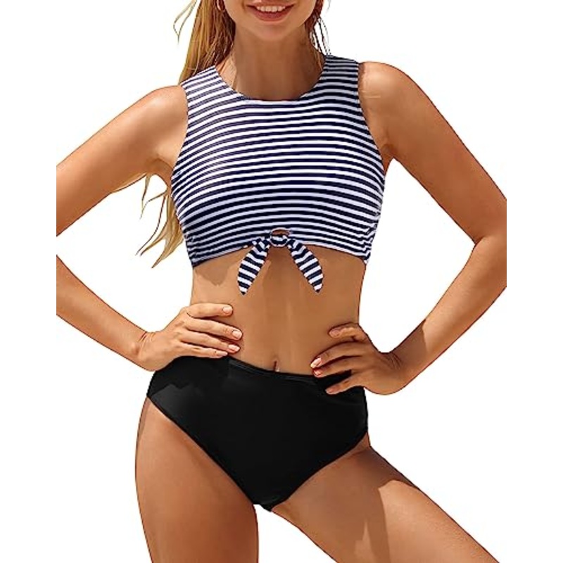 Two Piece Tie Knot Tummy Control Bikini Set