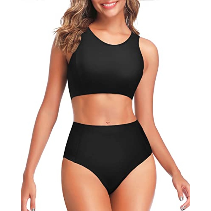 Fashionable Two Piece Bikini Set Bottom For Teen Girls-Black