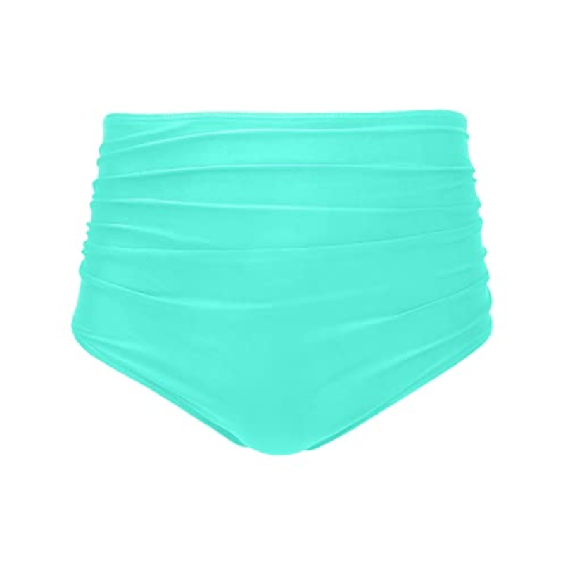 Elegant High Waisted Bikini Bottom For Ladies-Aqua
