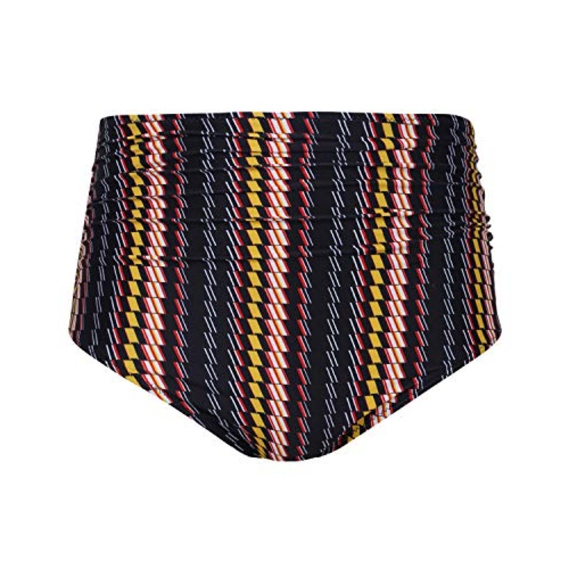 Retro Ruched High Waisted Bikini Bottom For Women-Ribal