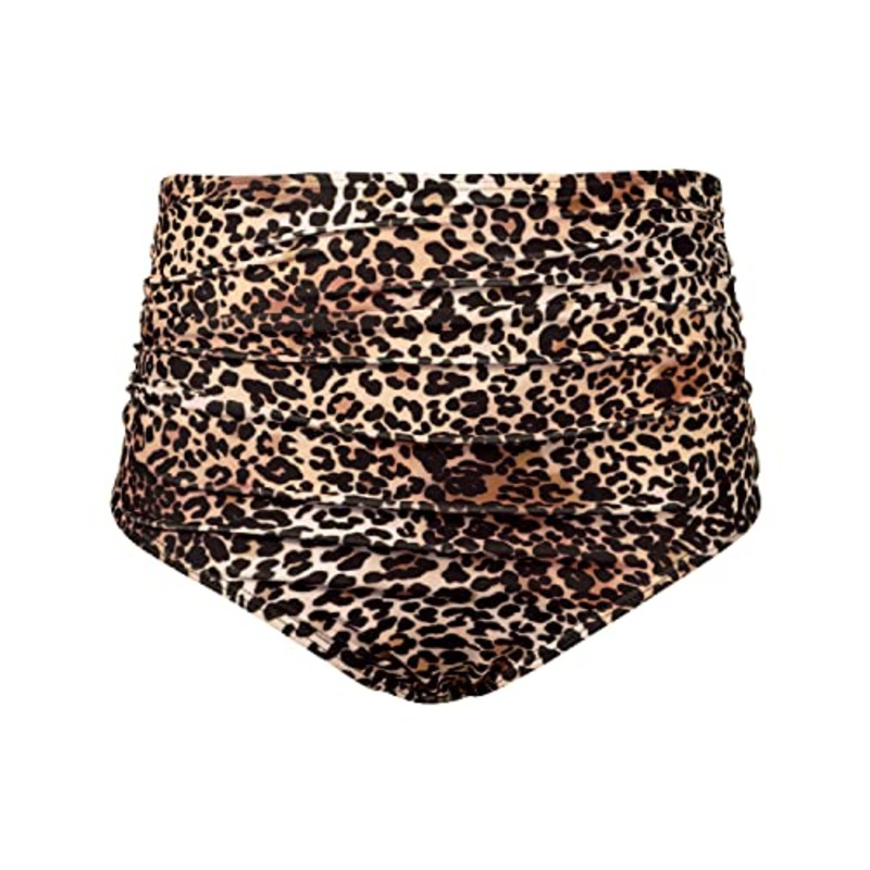 Vintage High Waisted Bikini Bottom For Women-Leopard