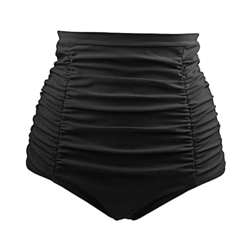 Tankini Briefs Control Tummy Women Bikini Bottoms-Black