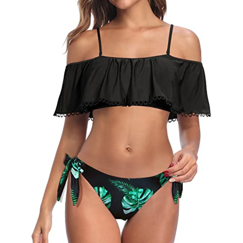 Two Piece Off The Shoulder Bikini Sets Ruffle Swimsuits