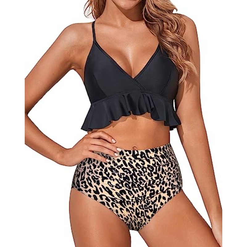 Two Piece Swimsuits High Waisted Bikini Sets
