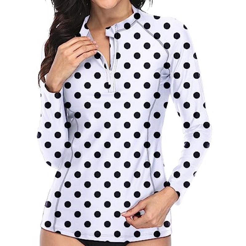 Crew Neck Swimwear Rash Guard Shirt Tops