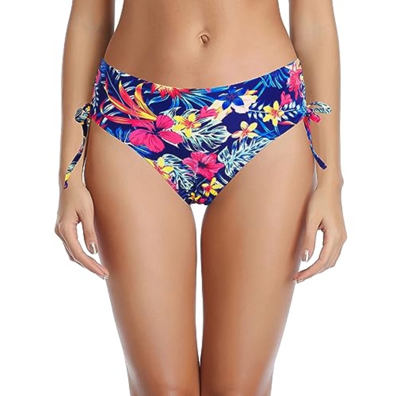 Drawstring Side-Tie Cheeky Bikini Bottom