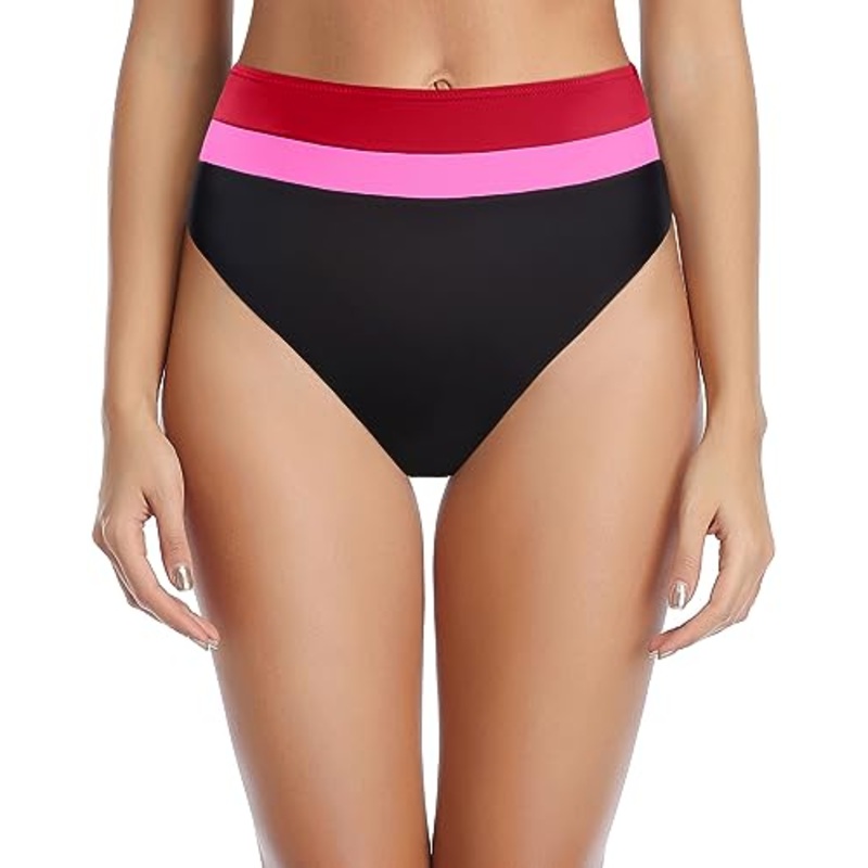 High Cut Bikini Bottoms High Waisted Swim Bottoms