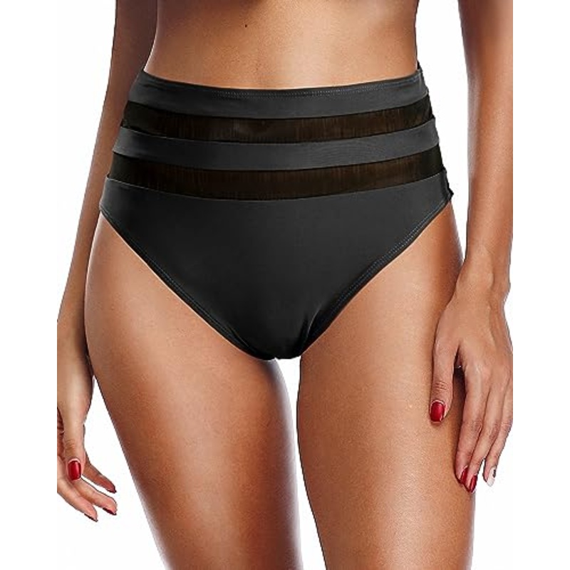 High Waist High Cut Tummy Control Bikini Bottom
