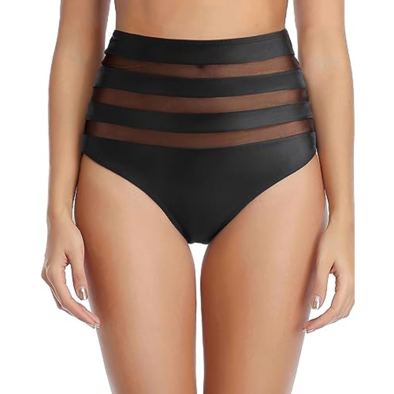Retro High Waist Cheeky Bikini Bottom