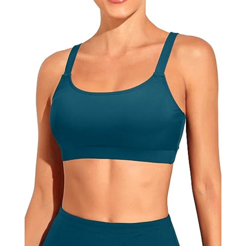 Scoop Neck Padded Sports Bra Bikini Top