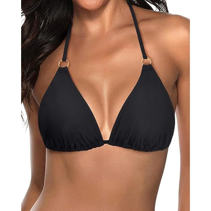 String Halter Triangle Bikini Top