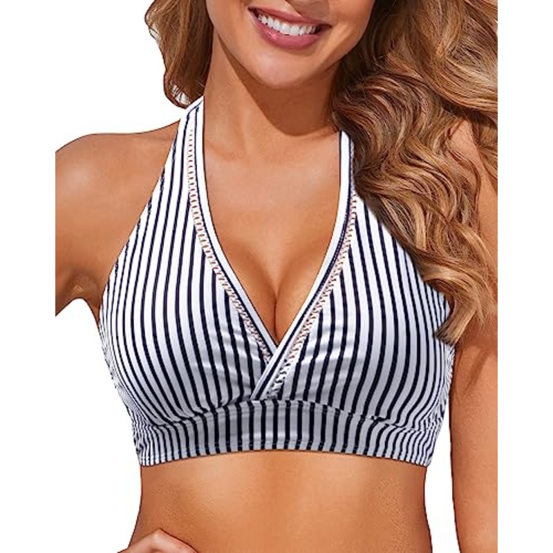 V Neck Bathing Suit Tops Large Bust Bikini