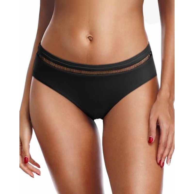Women Strappy Bikini Bottom Full Coverage Bathing Suit Bottoms High Cut Swimsuit Bottom