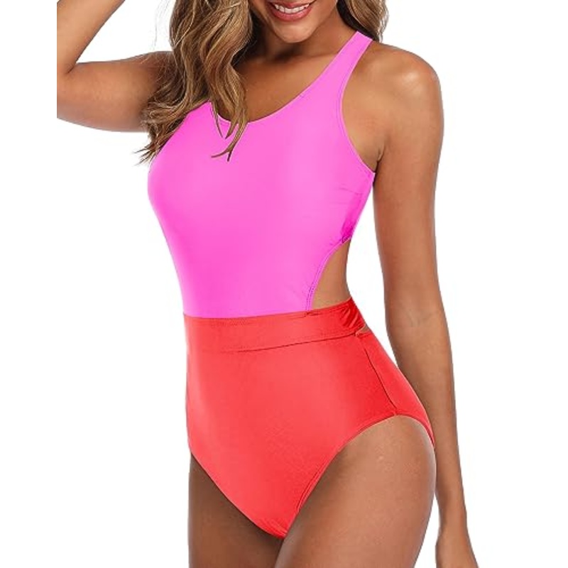 Zip Up Cutout Tummy Control One Piece Swimsuit