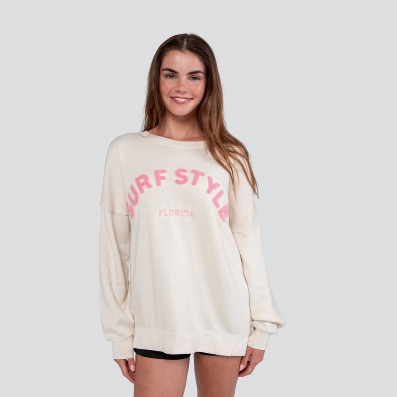 Burnout Crewneck Long Sleeve Fleece
