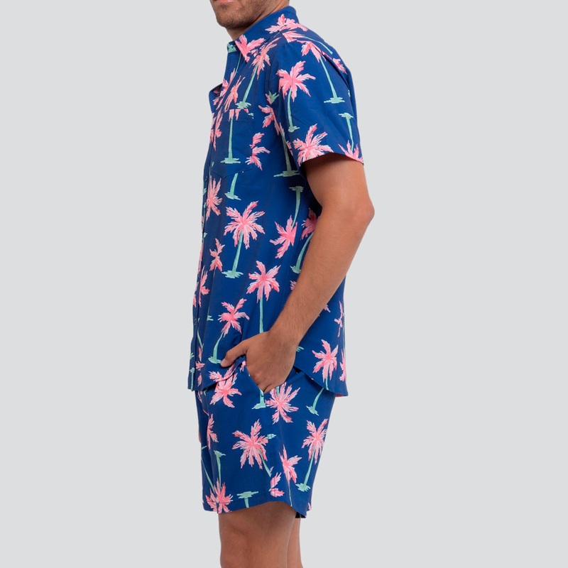 Coral Palm Vintage Woven Shirt