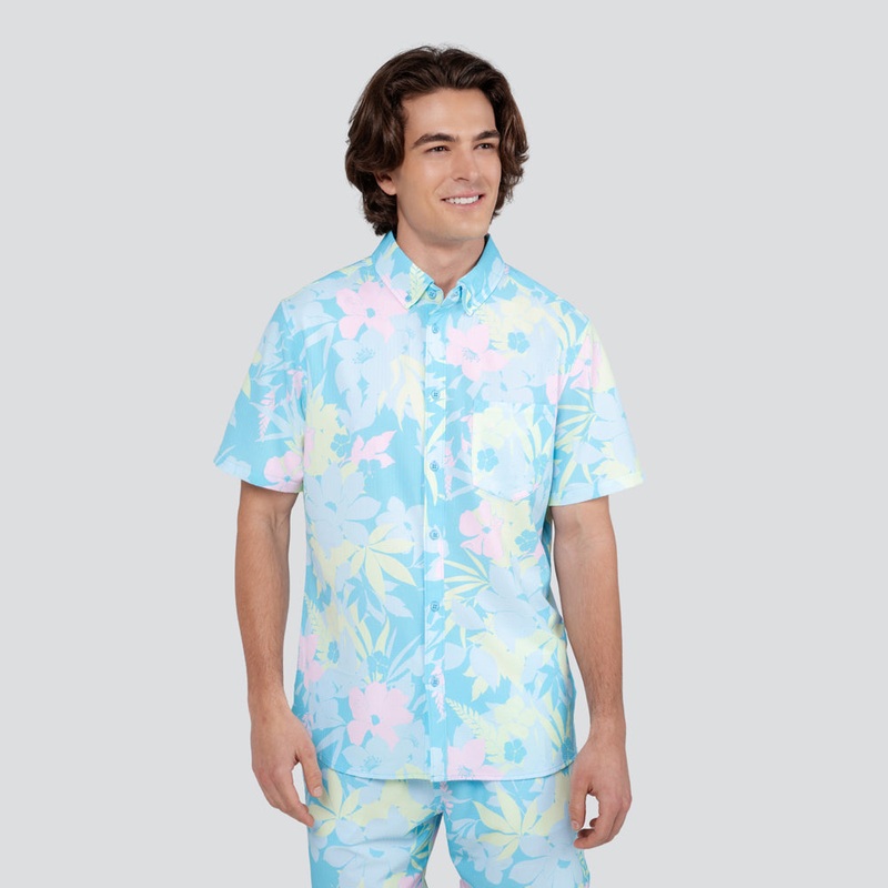Seersucker Woven Button Down Shirt