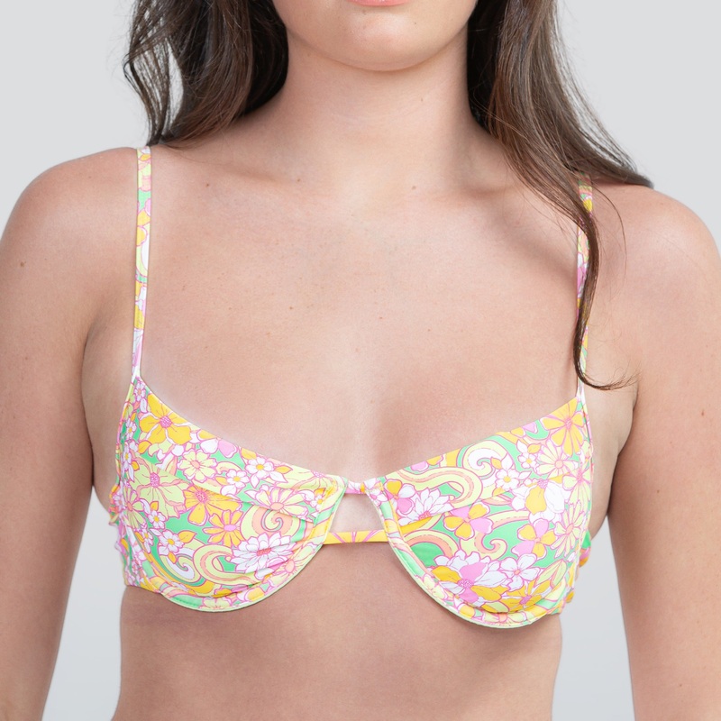 Summer Flowers U-Wire Low Bikini Top