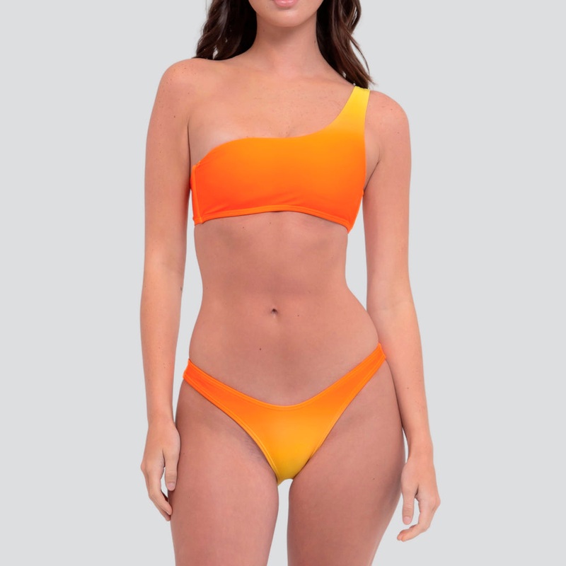 Sunset Ombre One-Shoulder Bikini Top