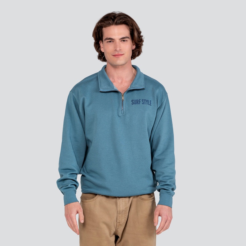 Tone On Tone Garment Dye 1/4 Zip Sweatshirt