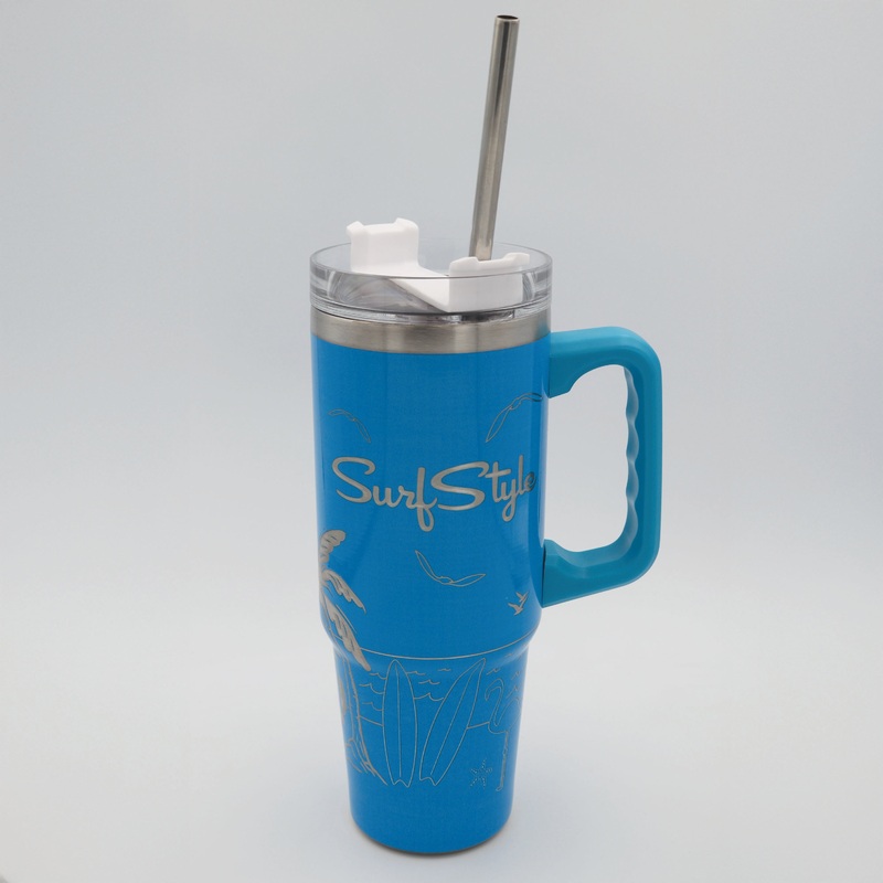 Beach Scene Side Handle Tumbler