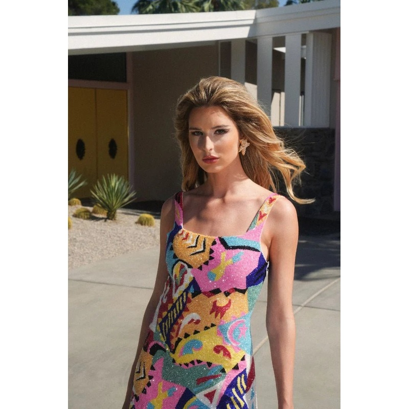 Boston Vibrant Hand-Beaded Dress