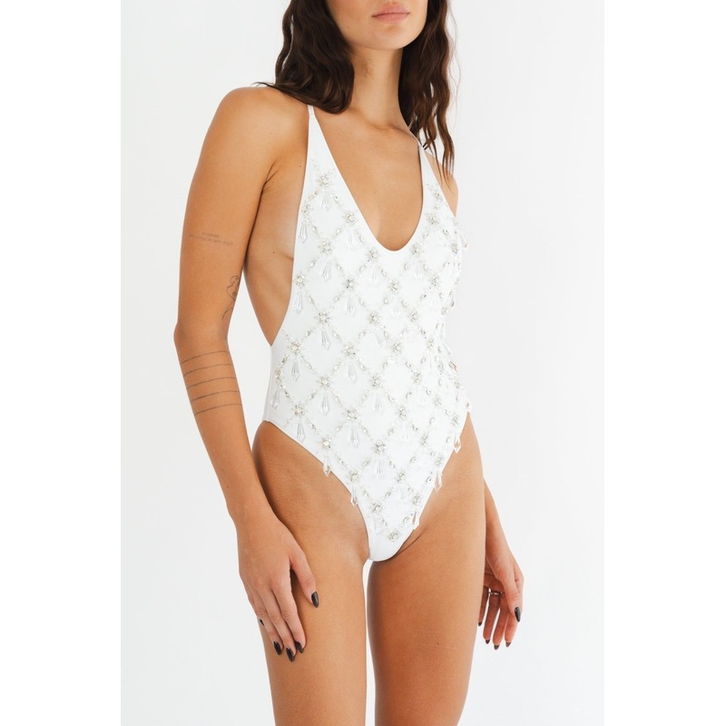 Calliope V Scoop One Piece Swimsuit White