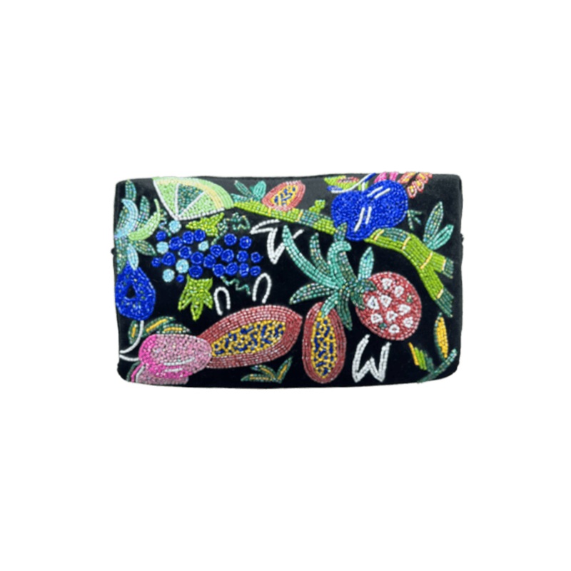 Carmensita Hand embroidered Makeup bag Christina Milian