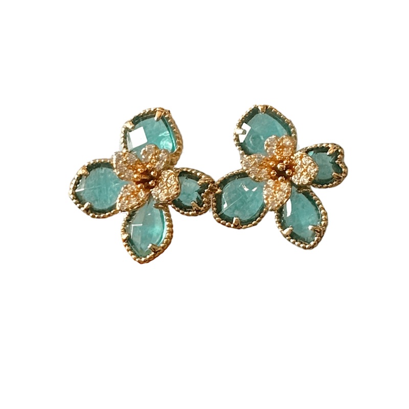 Flower Earrings Blue