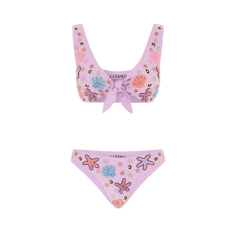 Orla Tie In The Middle Bikini Top Lilac
