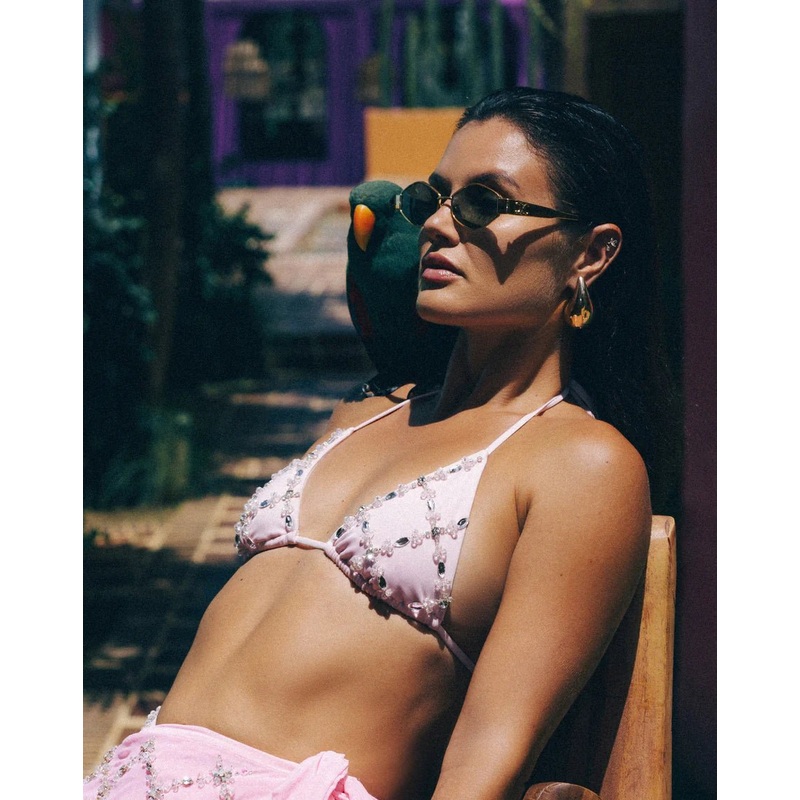 Rose Luxe Self-Tie Bikini Top